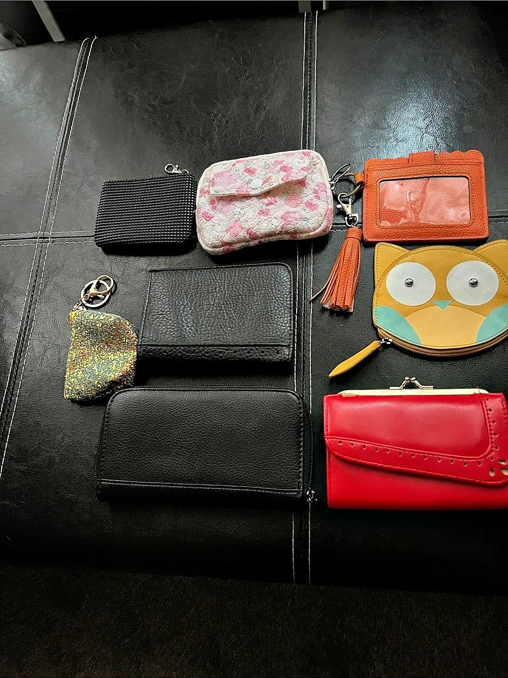 Wallet and Pouch Assortment in Black & Red